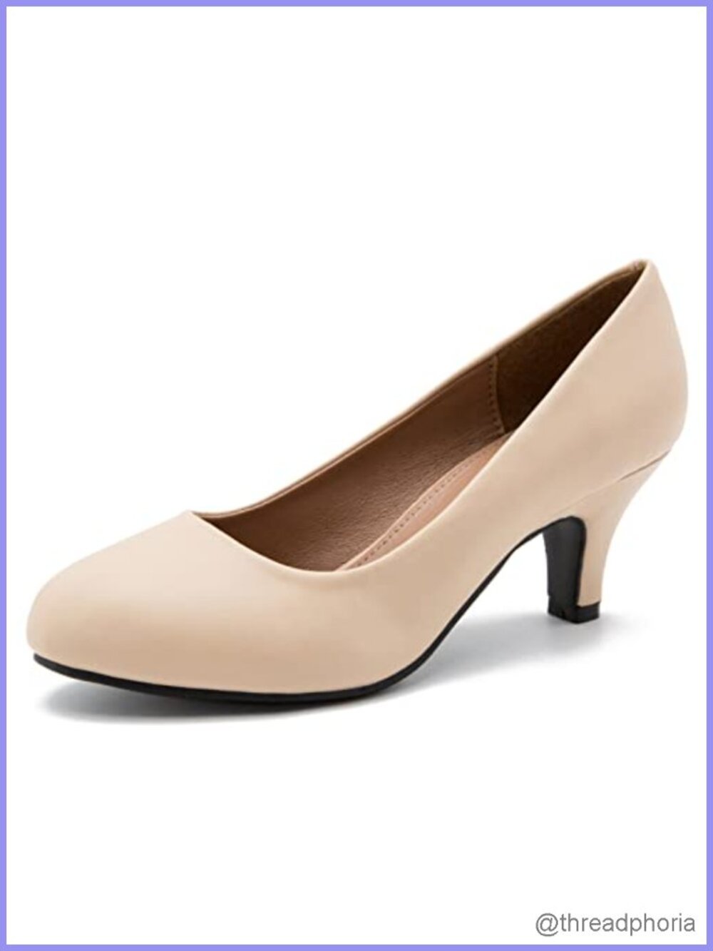 Classic Round Toe Pumps, Kitten Heel, Office Dress Shoes